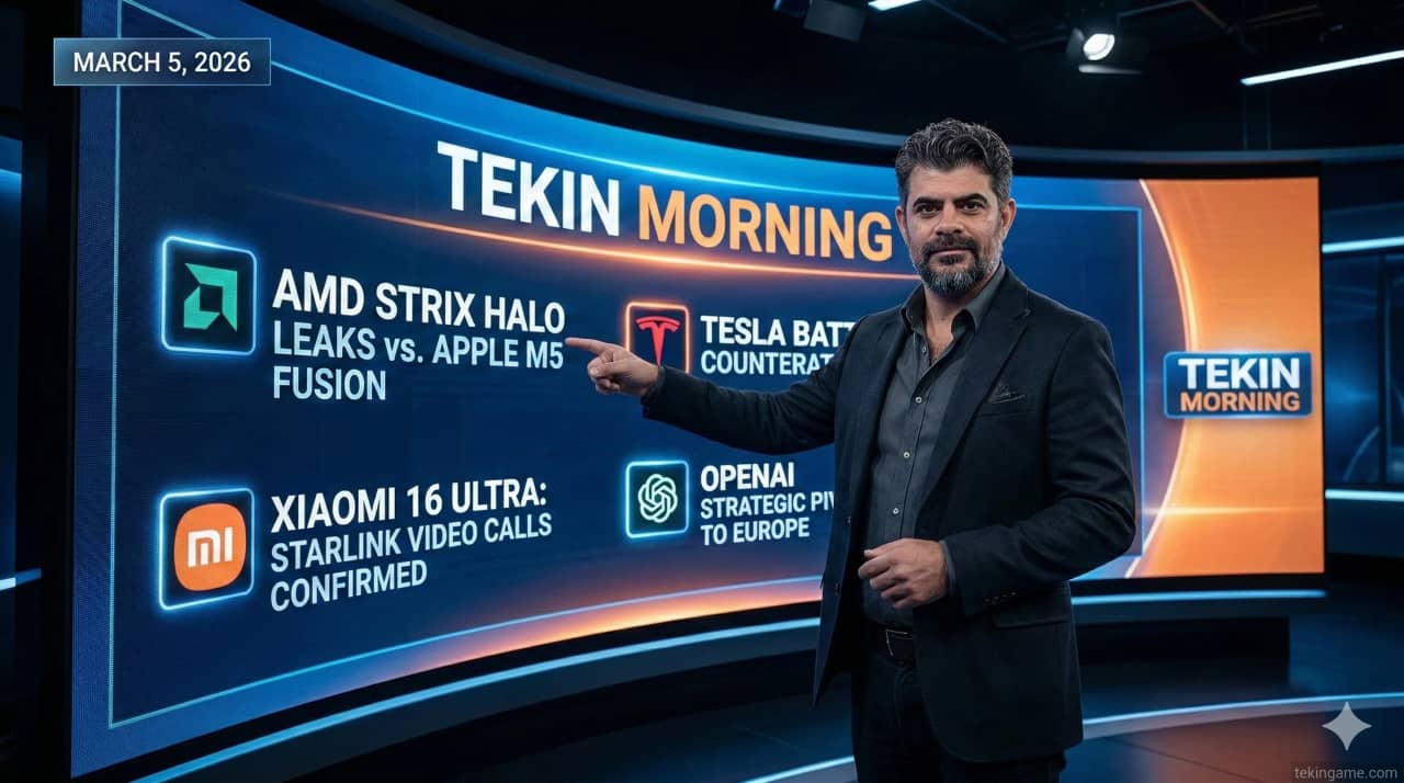 Tekin Morning March 5, 2026: AMD Strix Halo Unleashed, Tesla 4680 Breakout & Xiaomi’s Satellite Sovereignty